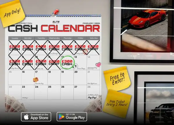 The Cash Calendar! £300 Cash: FREE To Enter Daily Competition