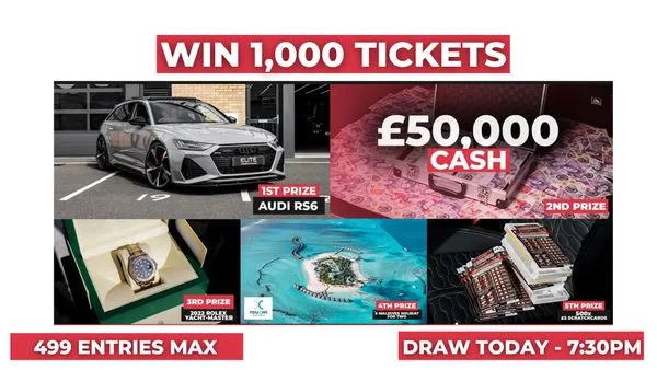 1,000x "HIT THE JACKPOT (5 X CHANCES TO WIN)" TICKETS