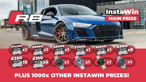 2020 Audi R8 + 1,000 InstaWins (£250,000 Prize Pot)