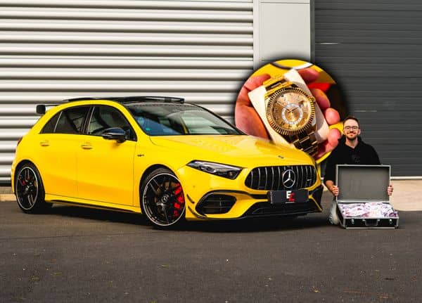 2023 Mercedes A45s AMG & Rolex Sky-Dweller Solid Gold & £20,000.