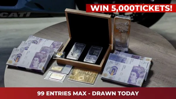 5,000x “INSANE INVESTMENT BUNDLE + £20,000” TICKETS