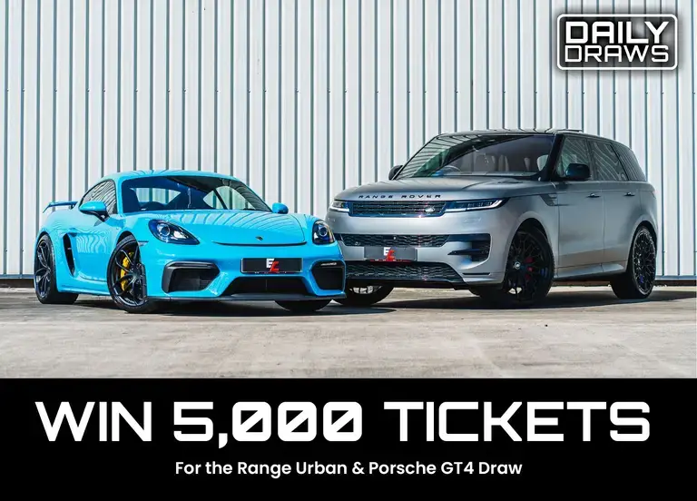 5,000 Tickets for the 2023 Range Rover Sport+2020 Porsche 718 GT4 Draw