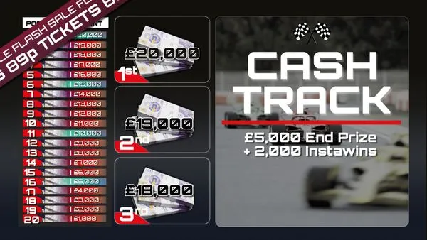 Cash Track (£5,000 End Prize + 2,000 InstaWins)