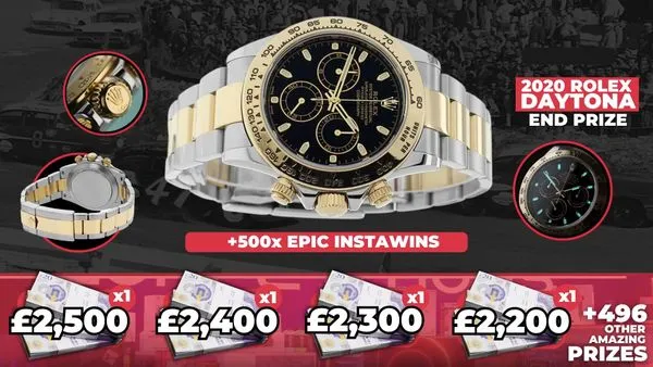 Rolex Daytona End Prize + 500x InstaWin Prizes