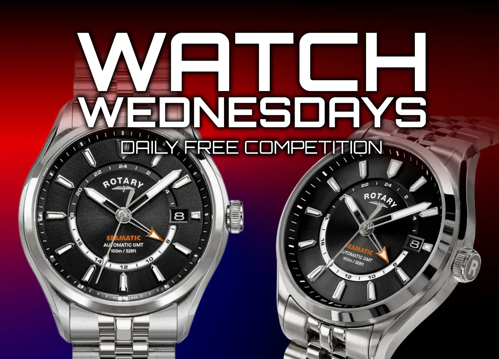 Rotary Seamatic 100 GMT Men’s Watch | Watch Wednesdays | FREE To Enter Daily Competition
