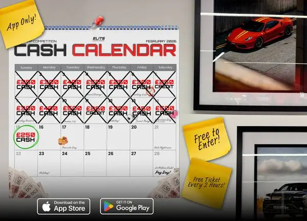 The Cash Calendar! £250 Cash: FREE To Enter Daily Competition