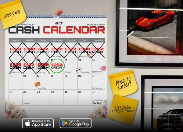 The Cash Calendar! £250 Credit: FREE To Enter Daily Competition