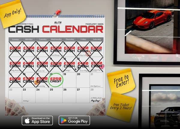 The Cash Calendar! £250 Credit: FREE To Enter Daily Competition