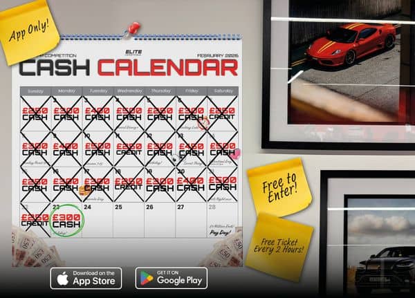The Cash Calendar! £300 Cash: FREE To Enter Daily Competition