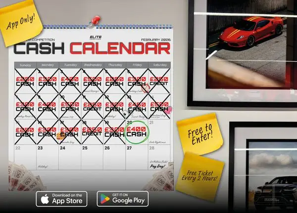 The Cash Calendar! £400 Cash: FREE To Enter Daily Competition