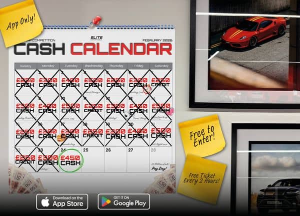 The Cash Calendar! £450 Cash: FREE To Enter Daily Competition