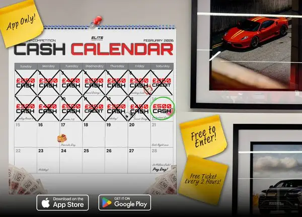 The Cash Calendar! £500 Cash: FREE To Enter Daily Competition