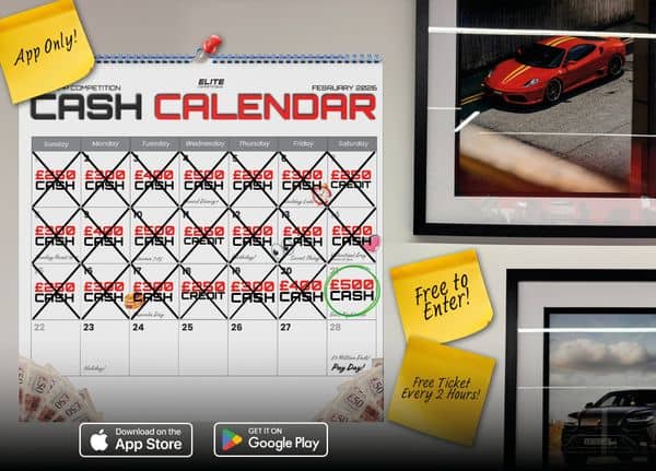 The Cash Calendar! £500 Cash: FREE To Enter Daily Competition