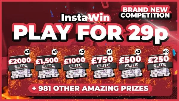 £1,000 End Prize + 1,000x InstaWins