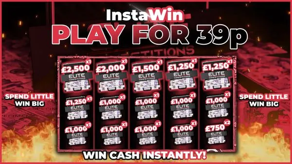 £2,500 End Prize + 1,000x InstaWins