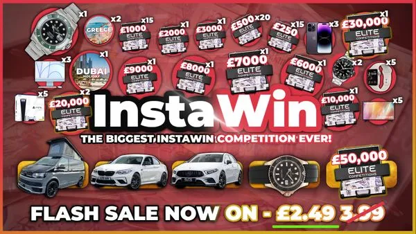 £5,000 + 1,000 InstaWin Prizes (£500,000 Prize Pot)