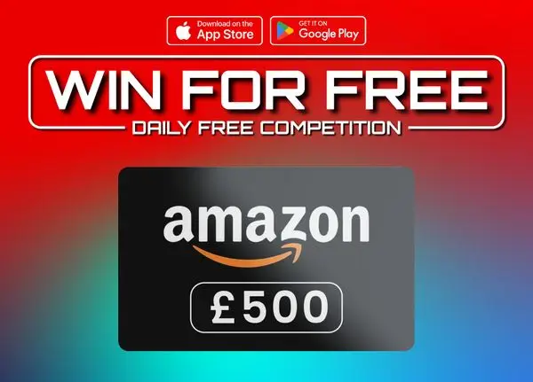 £500 Amazon Voucher: FREE To Enter Daily Competition Grab A Free Ticket Every 2 Hours